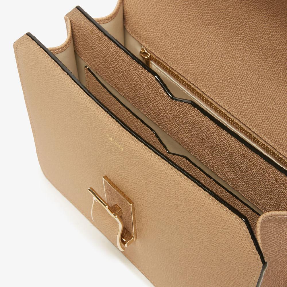 Valextra Borsa A Tracolla Comoda E Versatile In Pelle Beige | Valextra