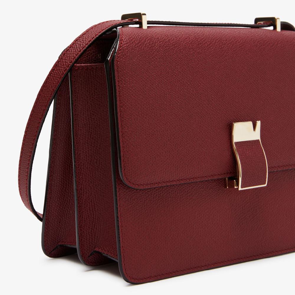 Valextra Borsa A Tracolla Da Donna Di Lusso In Pelle Bordeaux | Valextra
