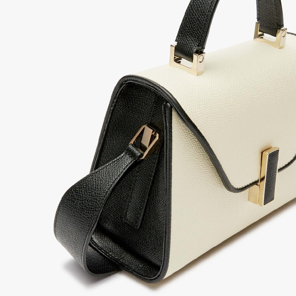 Valextra Borsa A Tracolla Da Donna In Pelle Bianca E Nera | Valextra Iside