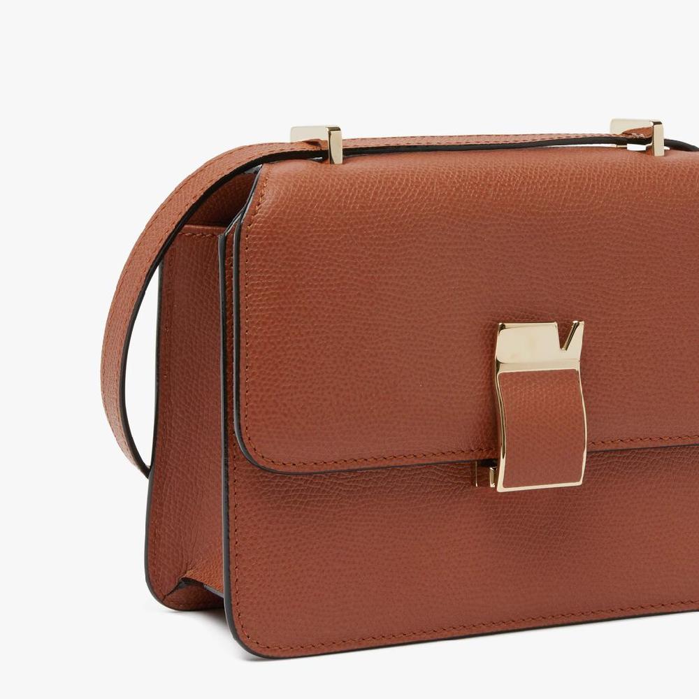 Valextra Borsa A Tracolla Da Donna In Pelle Marrone Di Lusso | Valextra