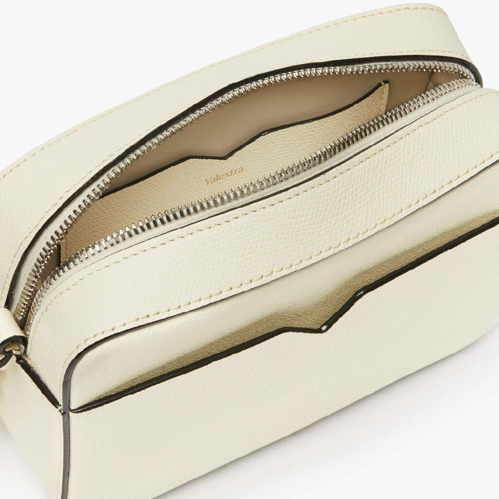 Valextra Borsa A Tracolla Da Uomo Di Lusso In Pelle Bianca | Valextra V-Line