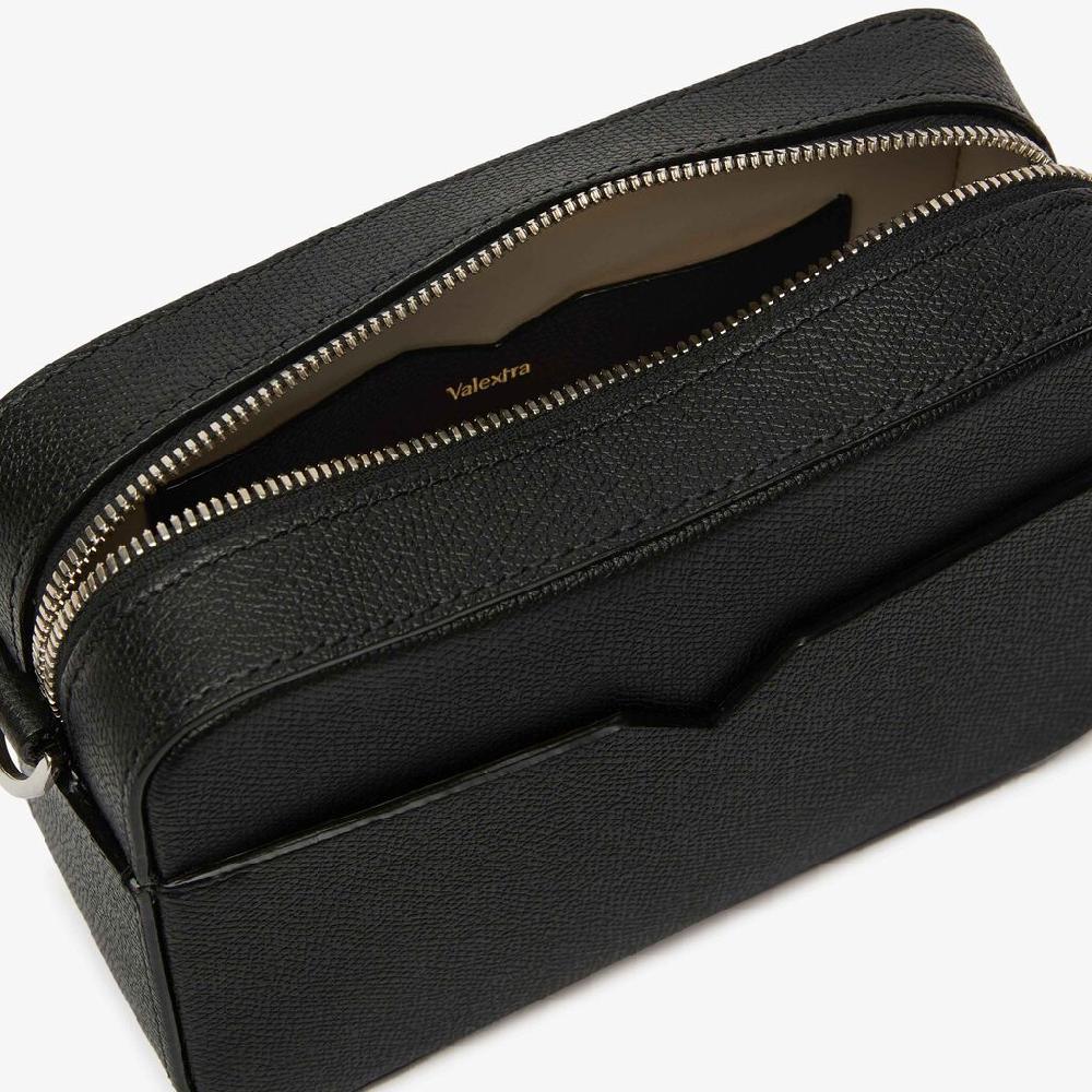 Valextra Borsa A Tracolla Da Uomo Di Lusso Pelle Nera | Valextra V-Line