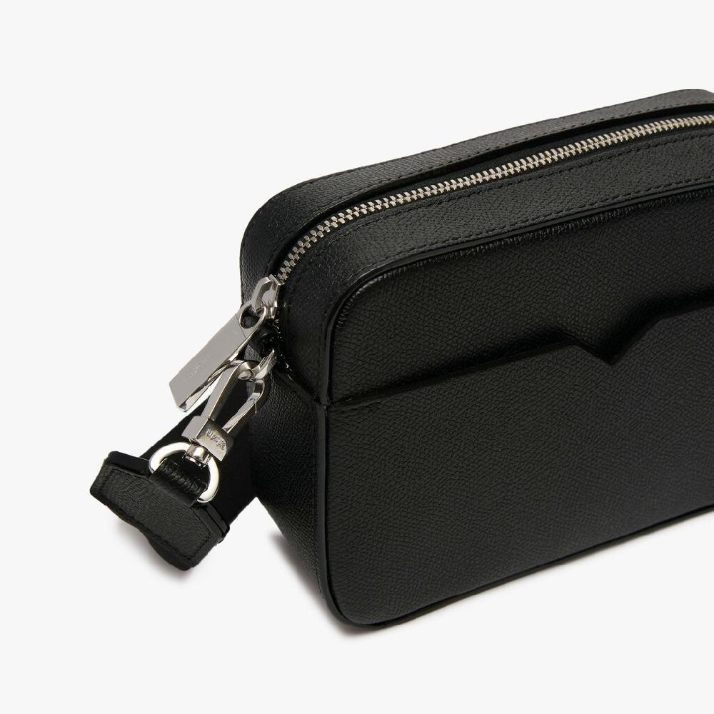 Valextra Borsa A Tracolla Da Uomo Di Lusso Pelle Nera | Valextra V-Line