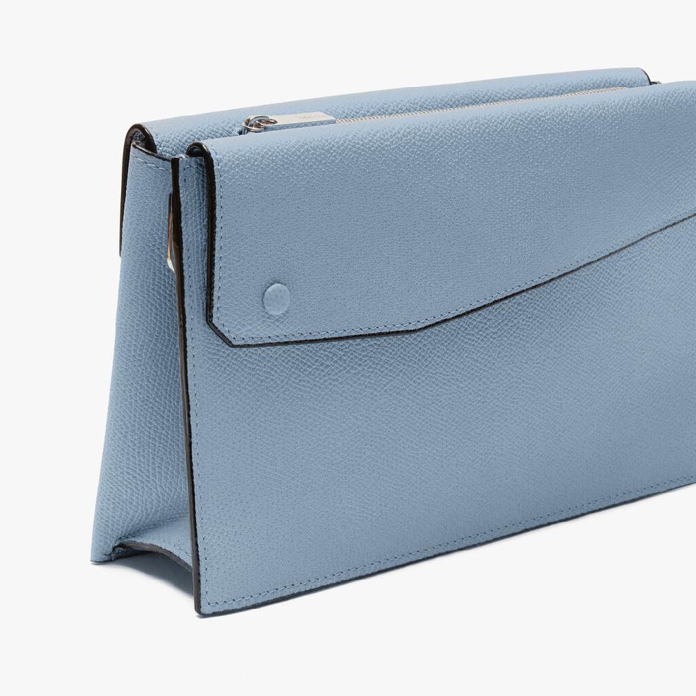 Valextra Borsa A Tracolla Da Uomo In Pelle Azzurra | Valextra Pocket