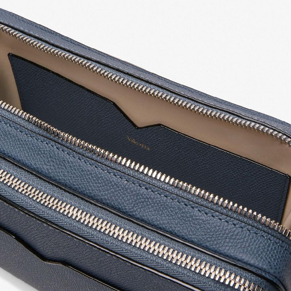 Valextra Borsa A Tracolla Da Uomo In Pelle Grigia | Valextra V-Line