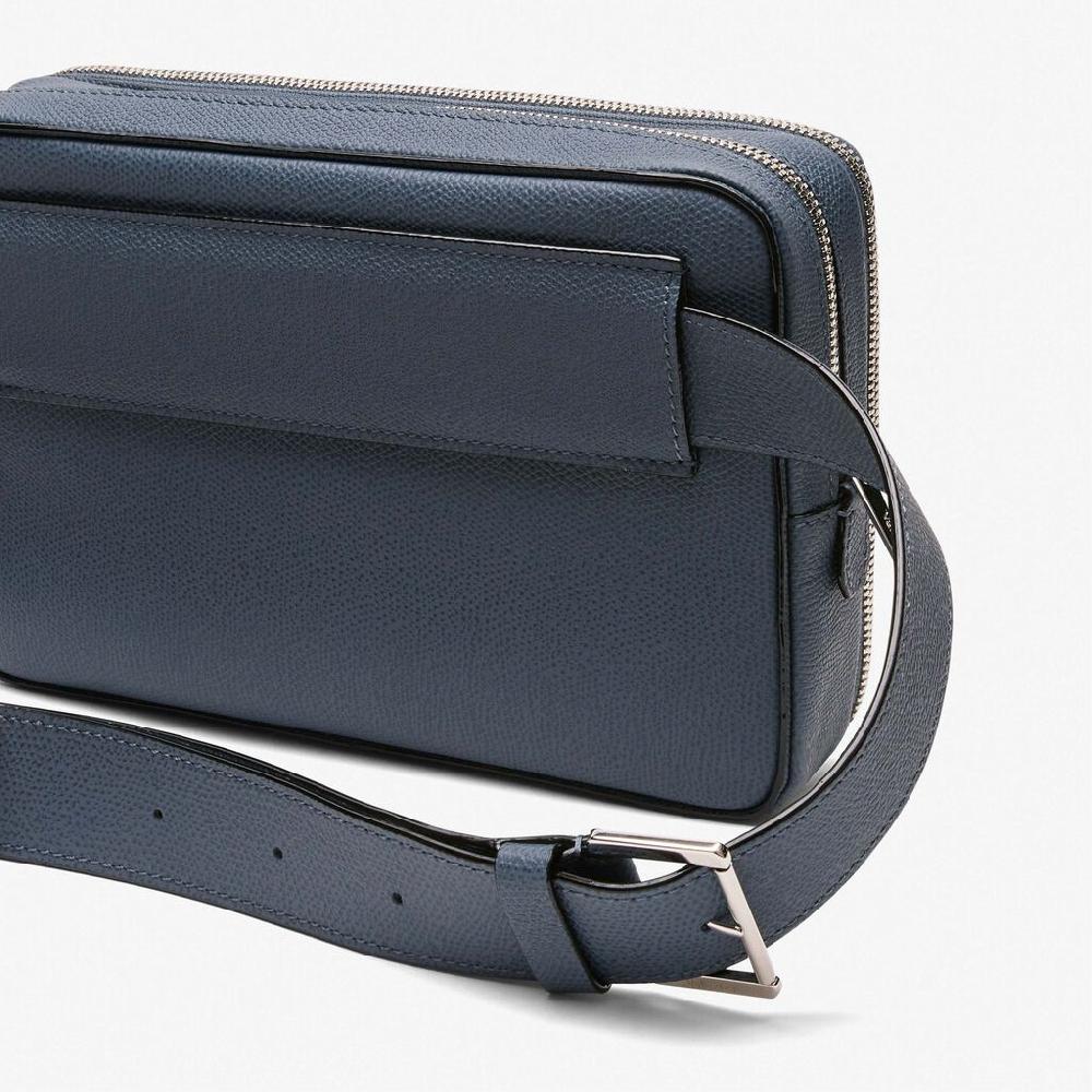 Valextra Borsa A Tracolla Da Uomo In Pelle Grigia | Valextra V-Line