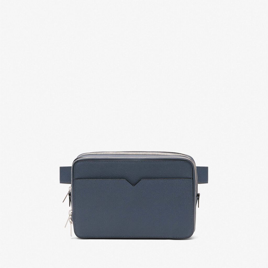 Valextra Borsa a tracolla da Uomo in Pelle Grigia | Valextra V-Line