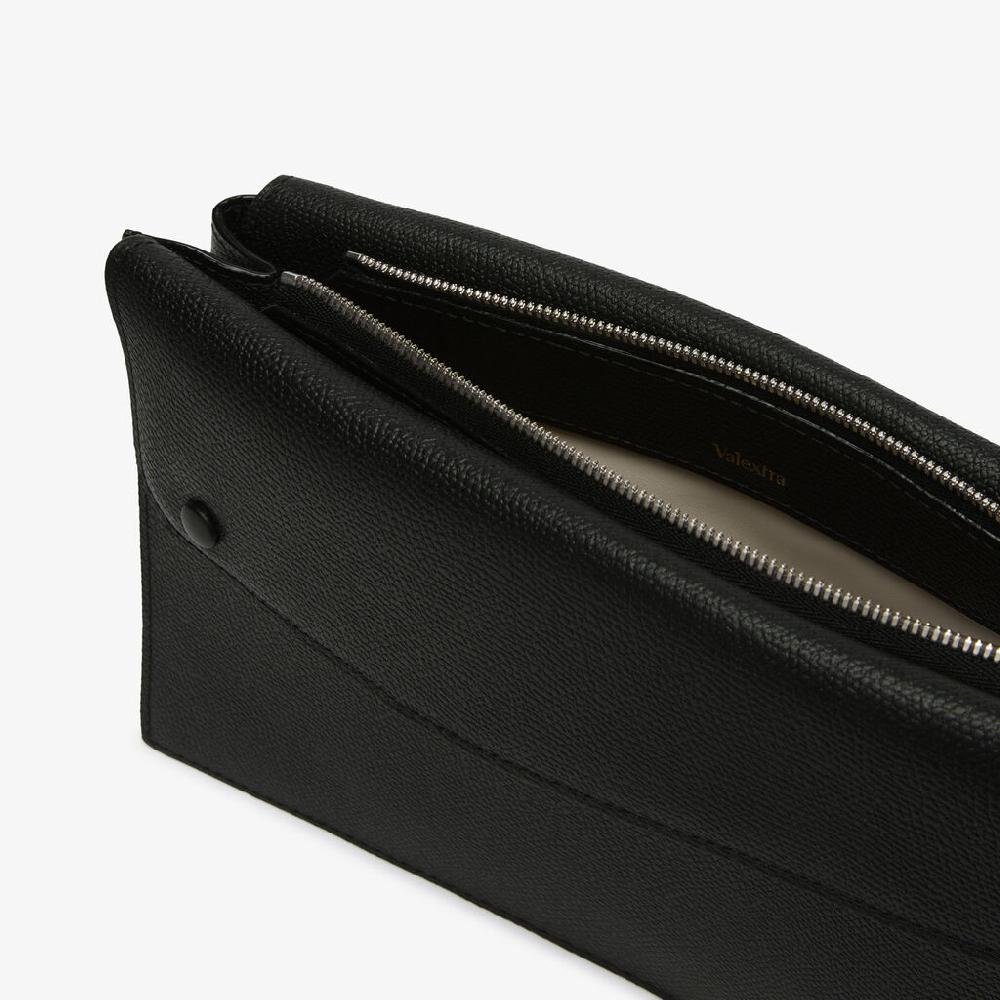 Valextra Borsa A Tracolla Da Uomo In Pelle Nera | Valextra Pocket
