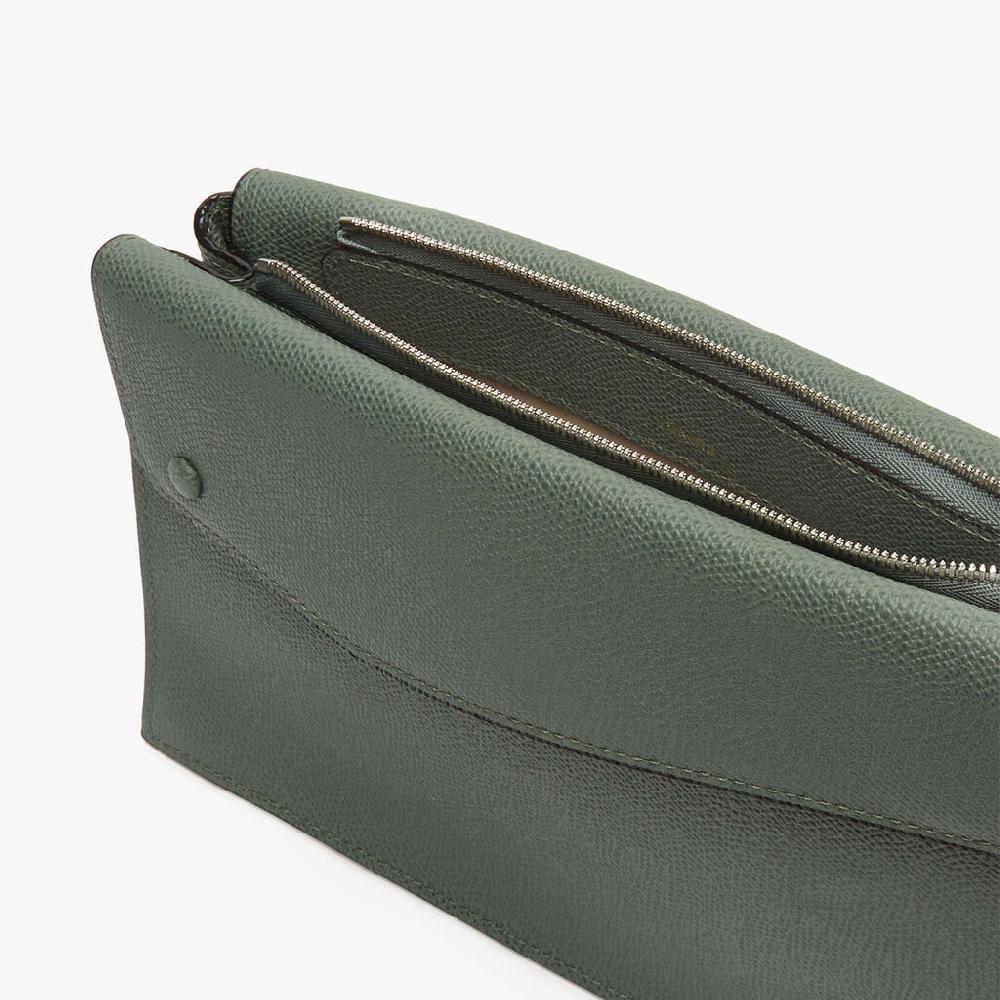 Valextra Borsa A Tracolla Da Uomo In Pelle Verde | Valextra Pocket