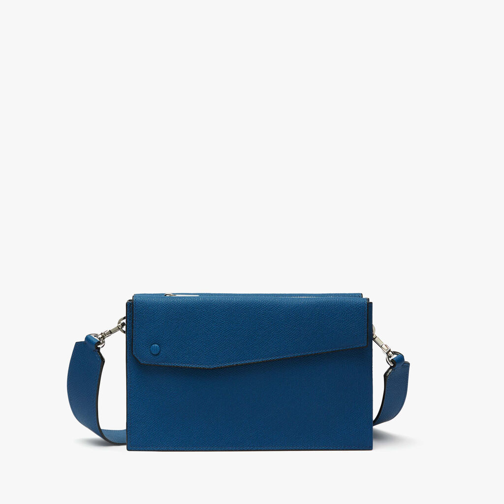 Valextra Borsa a tracolla da Uomo Mini in Pelle Blu | Valextra Pocket