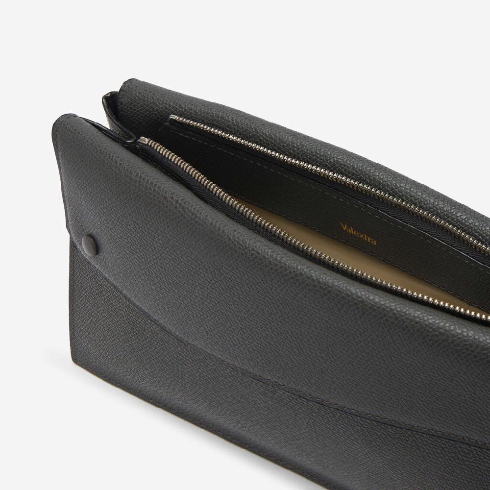 Valextra Borsa A Tracolla Da Uomo Mini In Pelle Grigia | Valextra Pocket