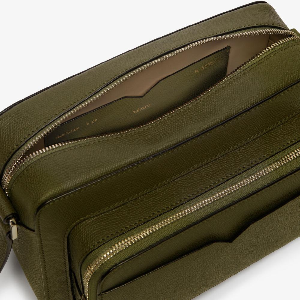 Valextra Borsa A Tracolla Da Uomo Verde Militare | Valextra V-Line