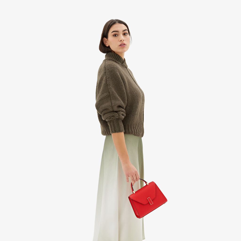 Valextra Borsa A Tracolla Donna In Pelle Rossa Cremisi | Valextra Iside