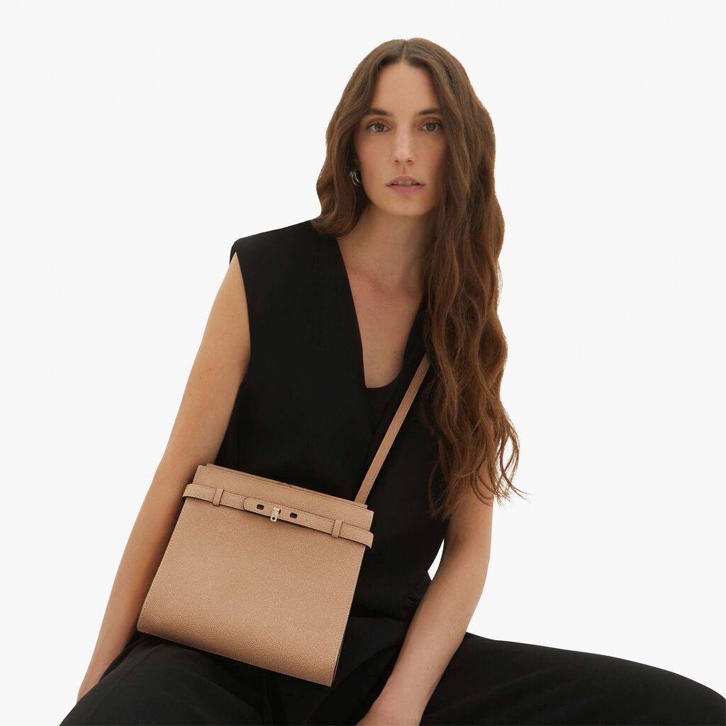 Valextra Borsa A Tracolla In Pelle Beige Con Tasche | Valextra Brera