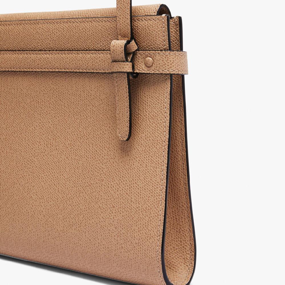 Valextra Borsa A Tracolla In Pelle Beige Con Tasche | Valextra Brera