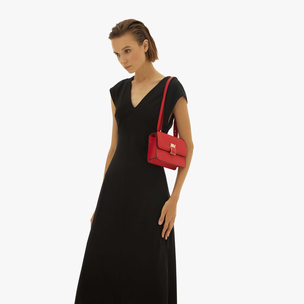 Valextra Borsa A Tracolla In Pelle Rossa Tracolla Regolabile | Valextra