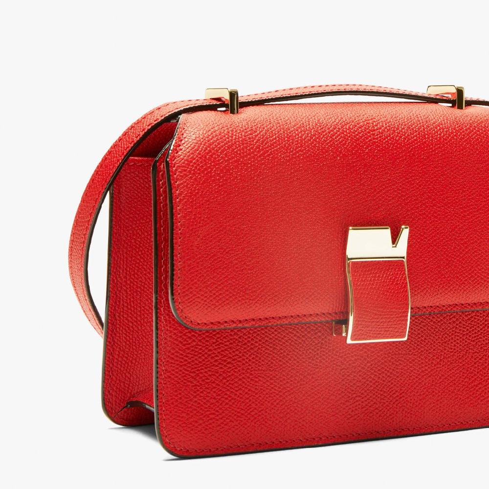 Valextra Borsa A Tracolla In Pelle Rossa Tracolla Regolabile | Valextra