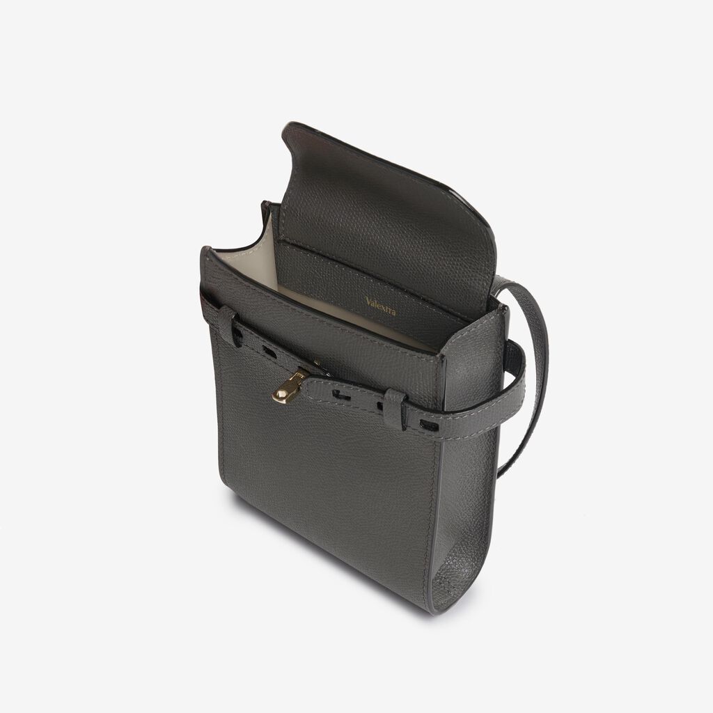 Valextra Borsa A Tracolla Micro In Pelle Grigia | Valextra Brera