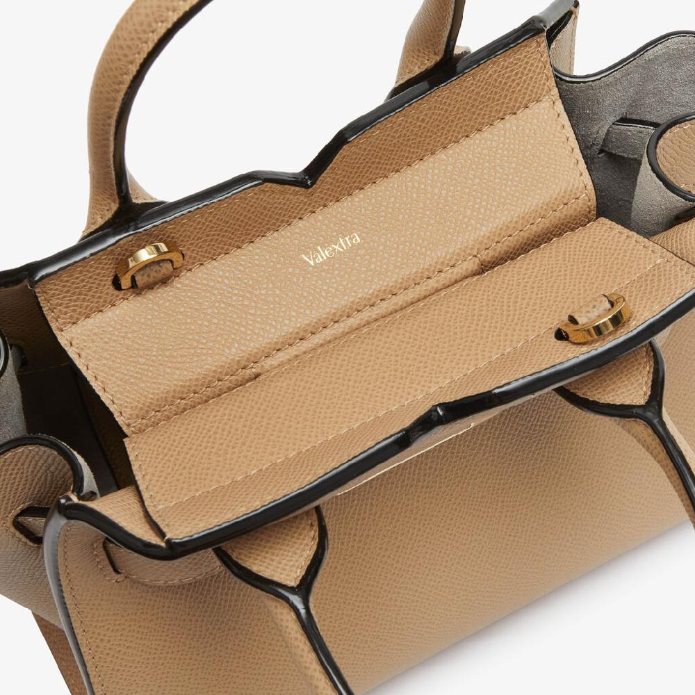 Valextra Borsa A Tracolla Milano Micro | Pelle Di Vitello Millepunte Soft | Beige Cashmere | Valextra