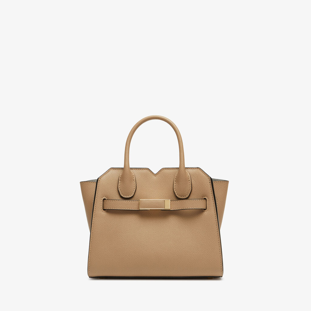 Valextra Borsa a Tracolla Milano Micro | Pelle di vitello Millepunte Soft | Beige Cashmere | Valextra