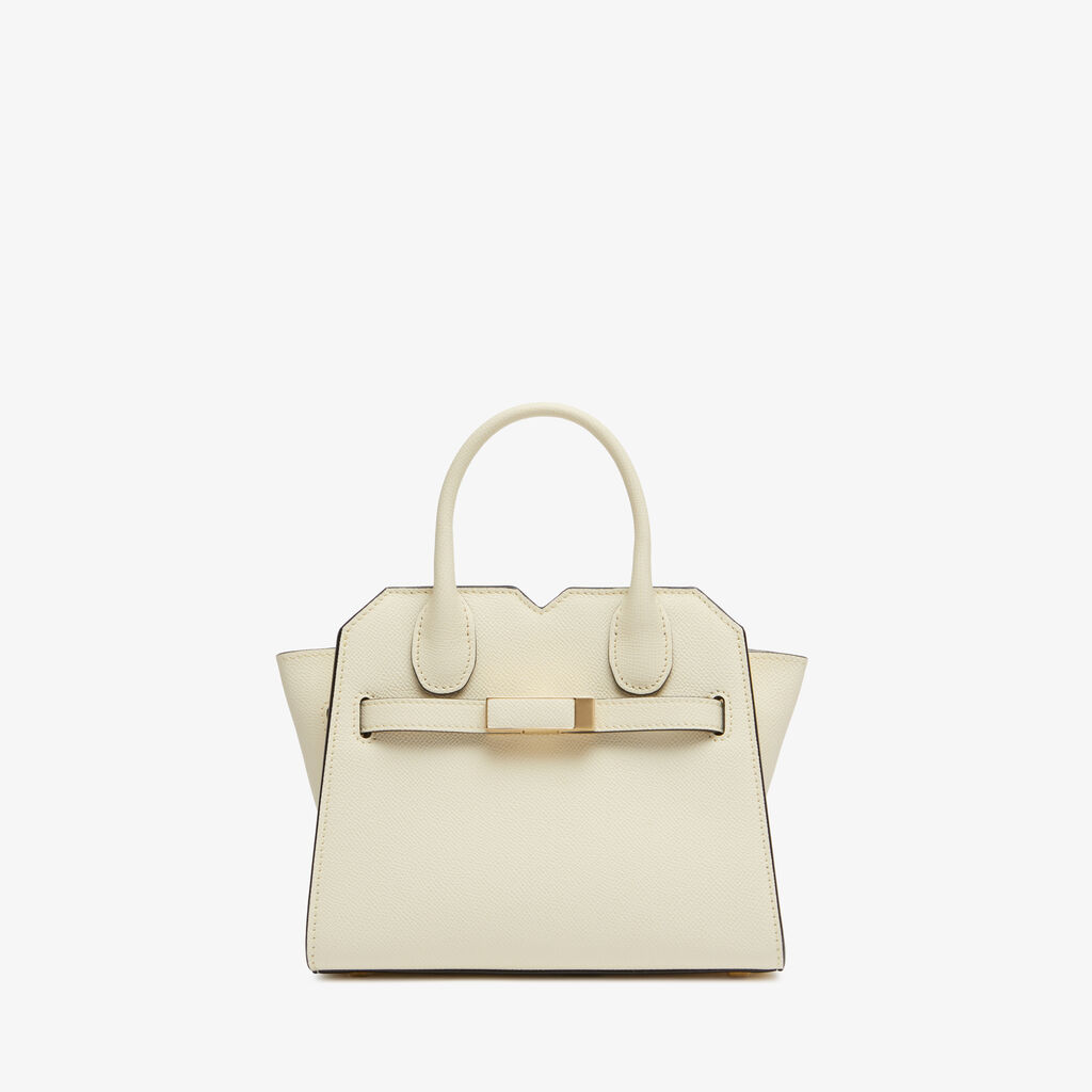 Valextra Borsa a Tracolla Milano Micro | Pelle di vitello Millepunte Soft | Bianco Pergamena | Valextra