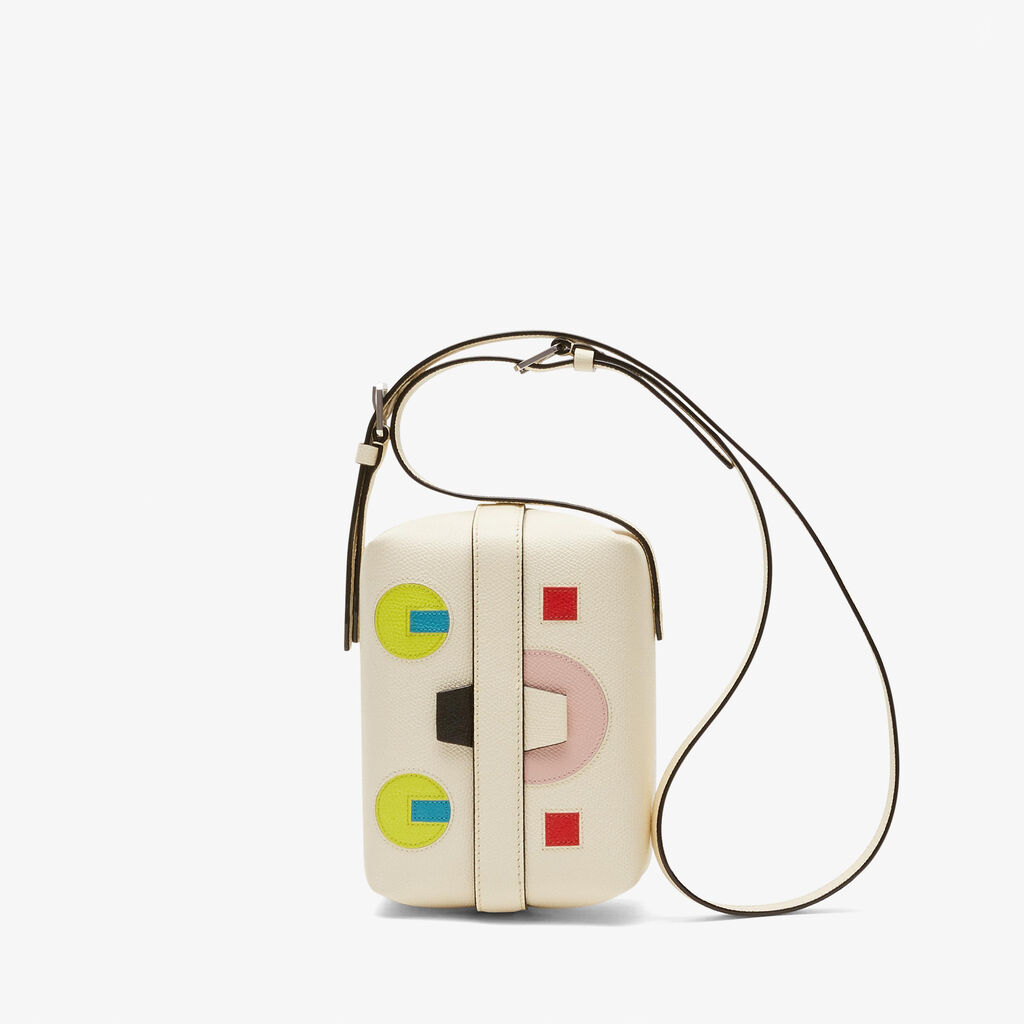 Valextra Borsa a tracolla Mini in Pelle Bianco Perla | Valextra Tric Trac