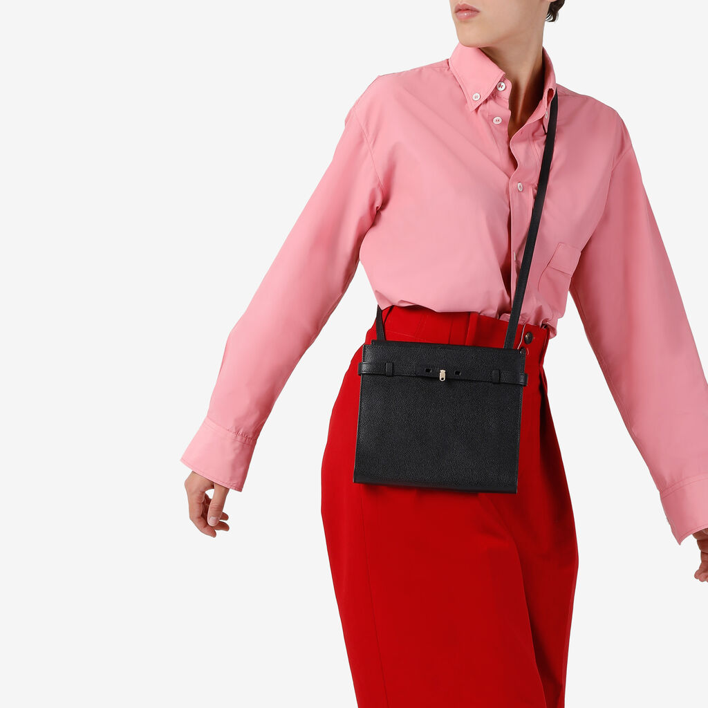 Valextra Borsa A Tracolla Mini In Pelle Nera | Valextra Brera