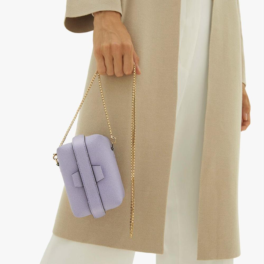 Valextra Borsa A Tracolla Nano In Pelle Lilla | Valextra Tric Trac