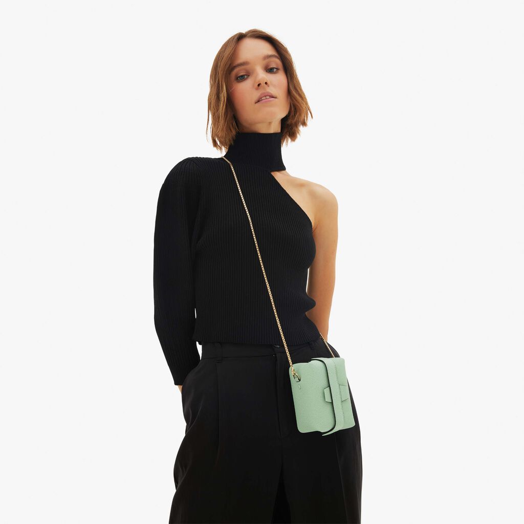 Valextra Borsa A Tracolla Nano In Pelle Verde Acqua | Valextra Tric Trac