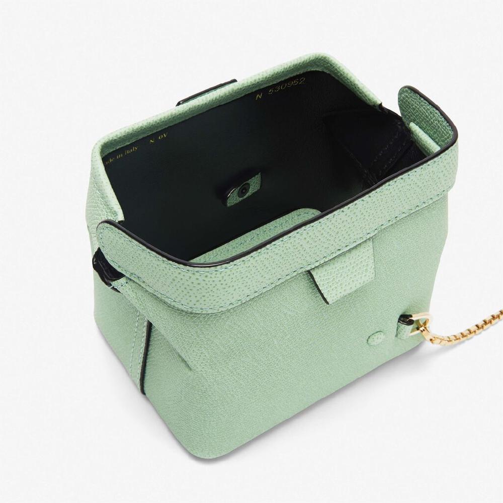 Valextra Borsa A Tracolla Nano In Pelle Verde Acqua | Valextra Tric Trac