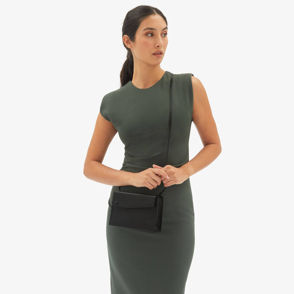 Valextra Borsa A Tracolla Pocket Slim | Pelle Di Vitello Millepunte | Nero | Valextra