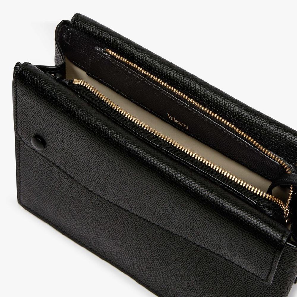 Valextra Borsa A Tracolla Pocket Slim | Pelle Di Vitello Millepunte | Nero | Valextra