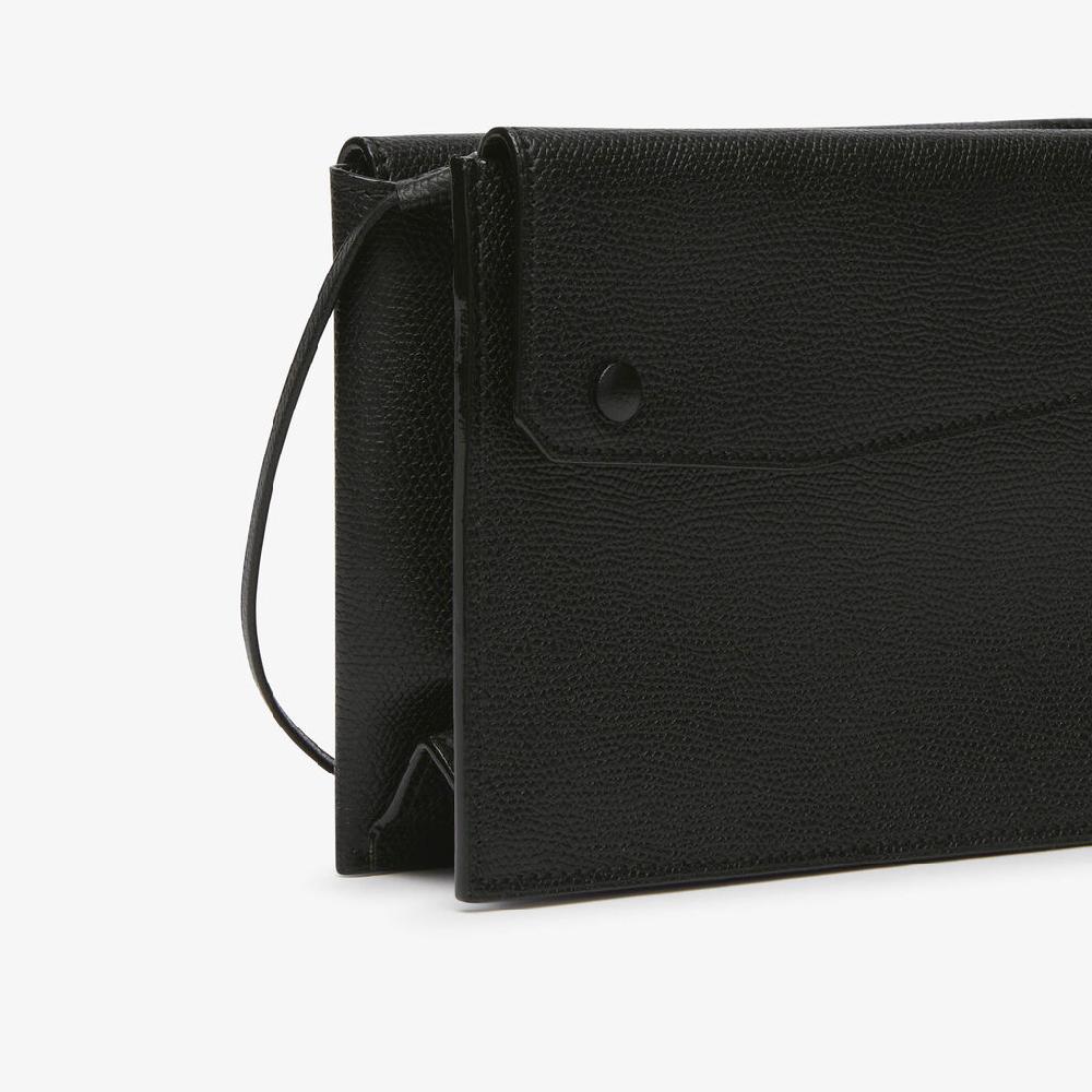 Valextra Borsa A Tracolla Pocket Slim | Pelle Di Vitello Millepunte | Nero | Valextra