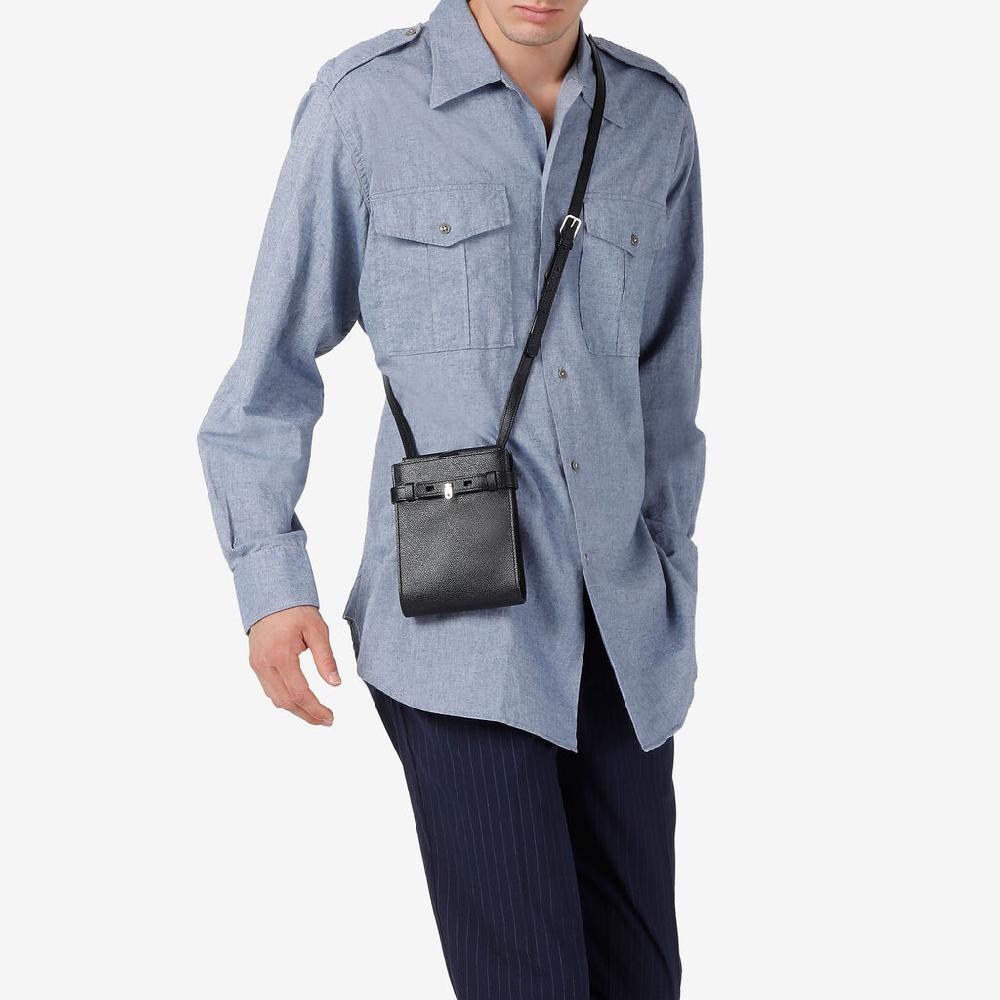 Valextra Borsa A Tracolla Slim Micro In Pelle Nera | Valextra Brera