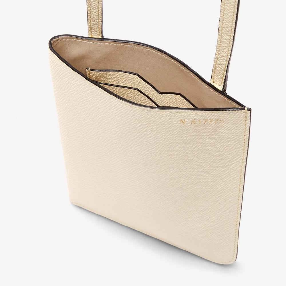 Valextra Borsa A Tracolla Sottile In Pelle Bianca | Valextra Soft