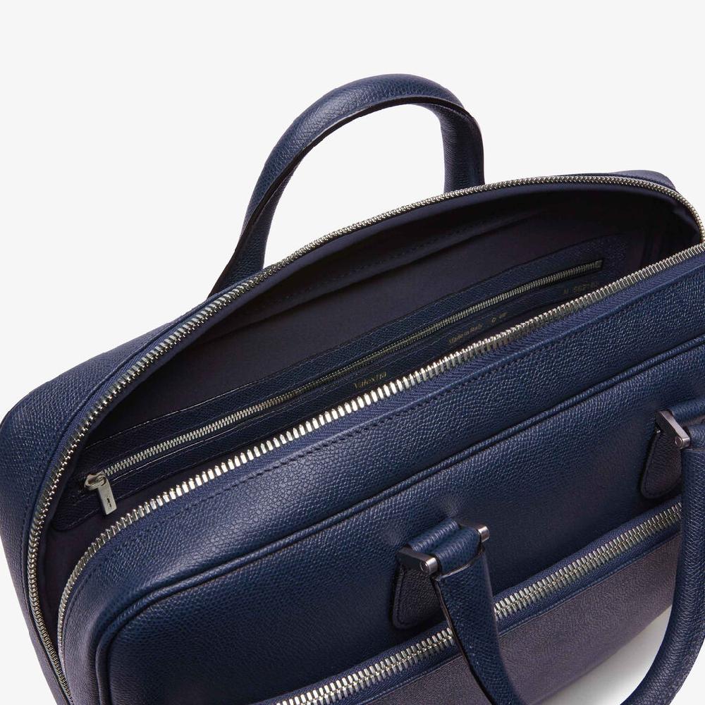 Valextra Borsa Business Media In Pelle Blu | Valextra Avietta