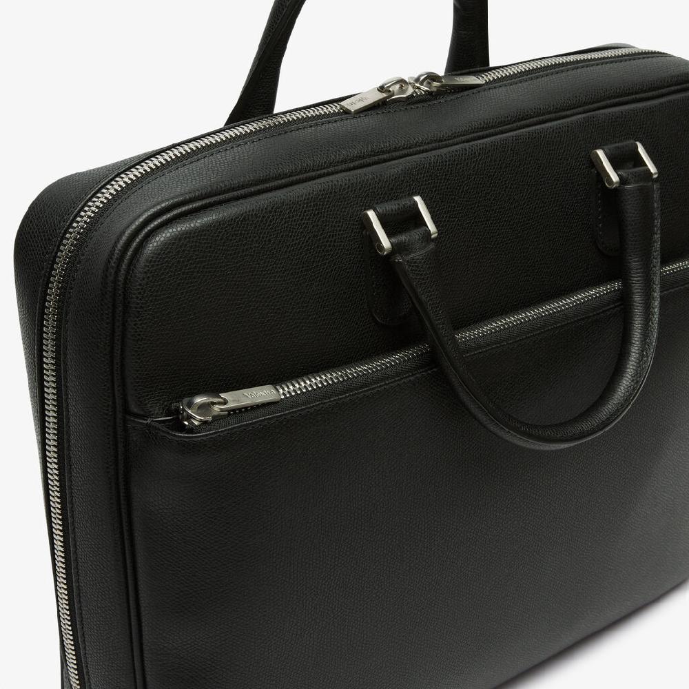 Valextra Borsa Business Media In Pelle Nera | Valextra Avietta
