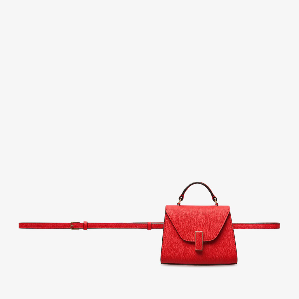 Valextra Borsa cintura da Donna in Pelle Rossa cremisi | Valextra Iside