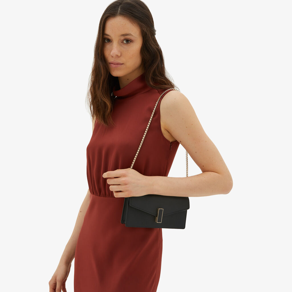 Valextra Borsa Clutch Semplice In Pelle Nera | Valextra Iside