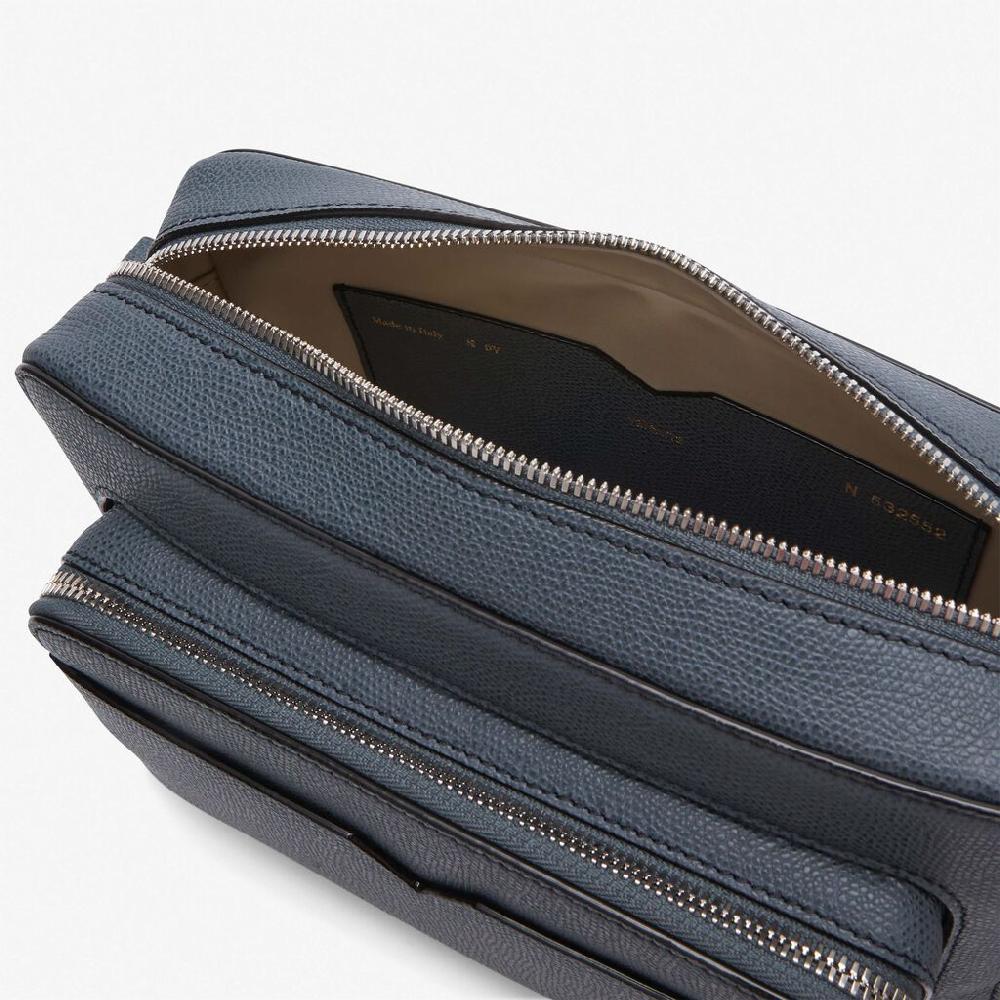 Valextra Borsa Compatta Da Uomo In Pelle Grigia | Valextra V-Line