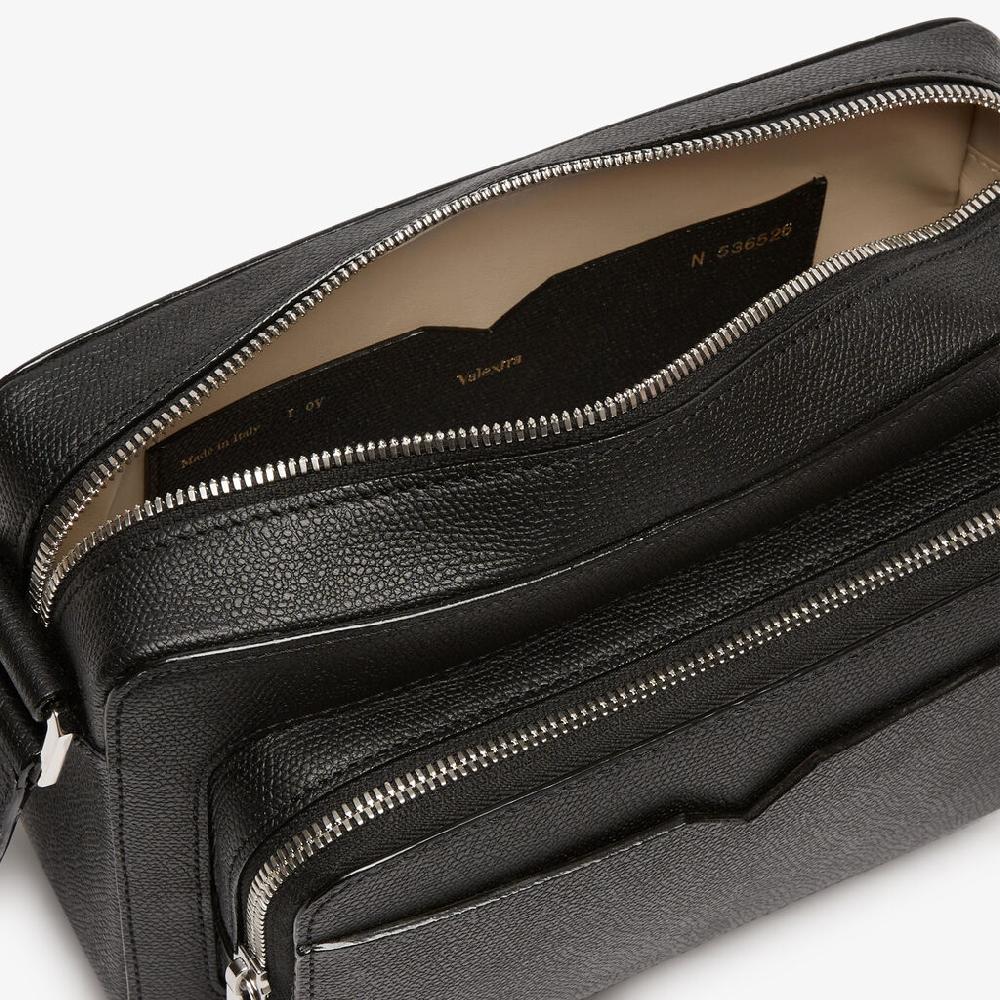 Valextra Borsa Compatta Reporter In Pelle Nera | Valextra V-Line