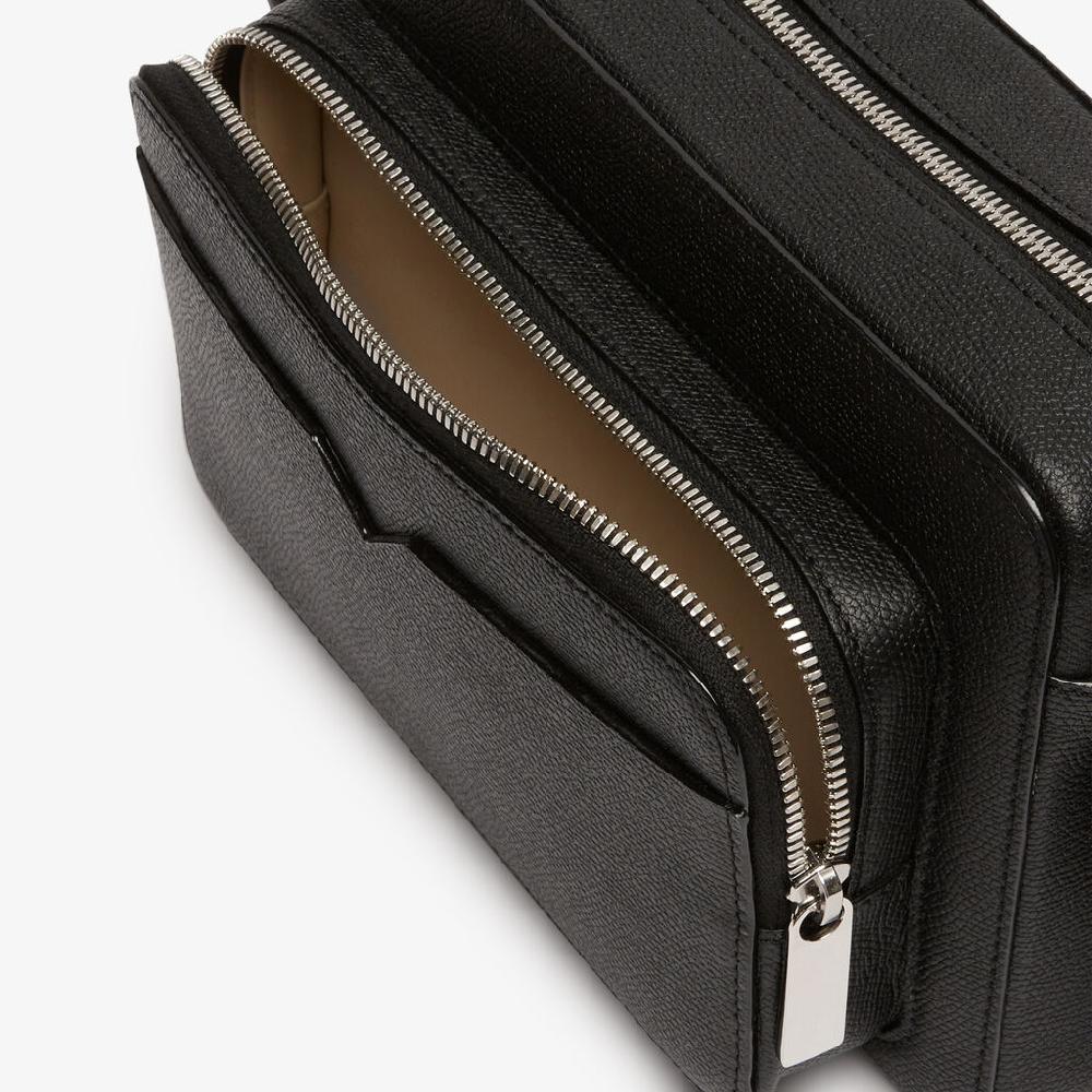 Valextra Borsa Compatta Reporter In Pelle Nera | Valextra V-Line