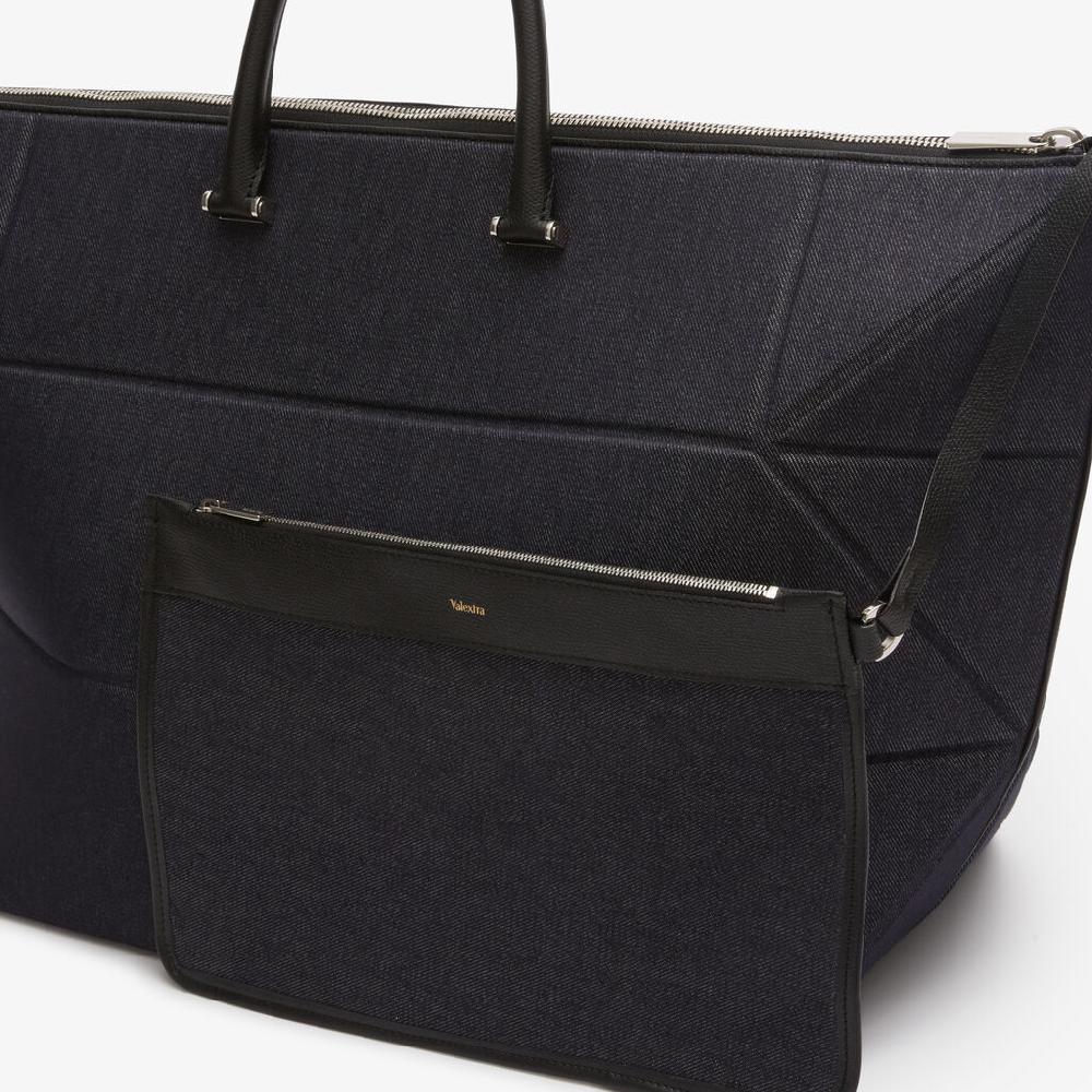 Valextra Borsa Da Viaggio Pieghevole Blu E Nera | Valextra Poliedrica