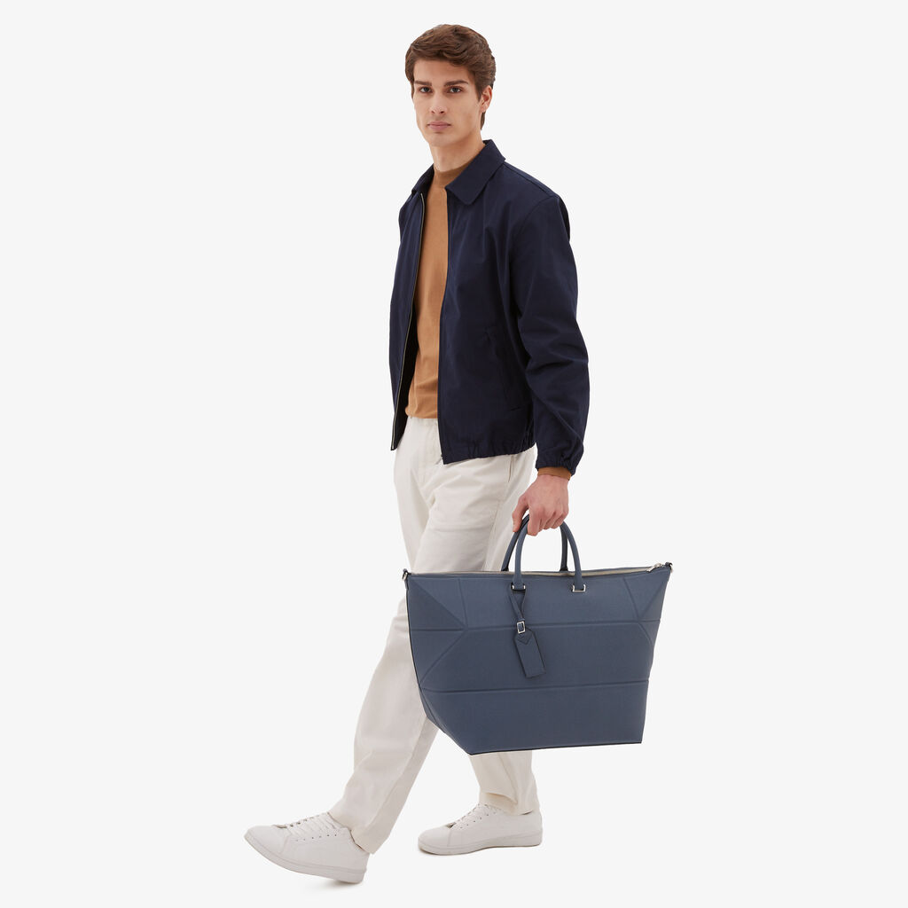 Valextra Borsa Da Viaggio Spaziosa In Pelle Grigia | Valextra Poliedrica