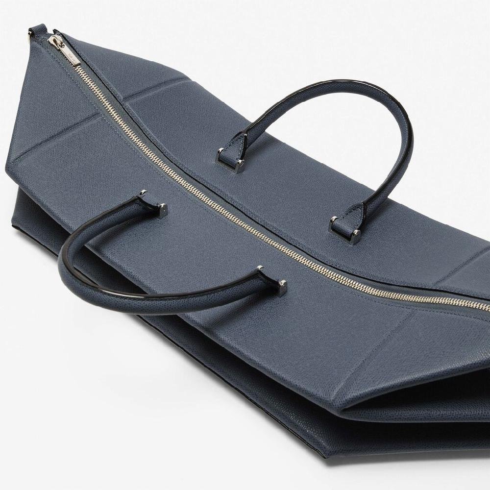 Valextra Borsa Da Viaggio Spaziosa In Pelle Grigia | Valextra Poliedrica