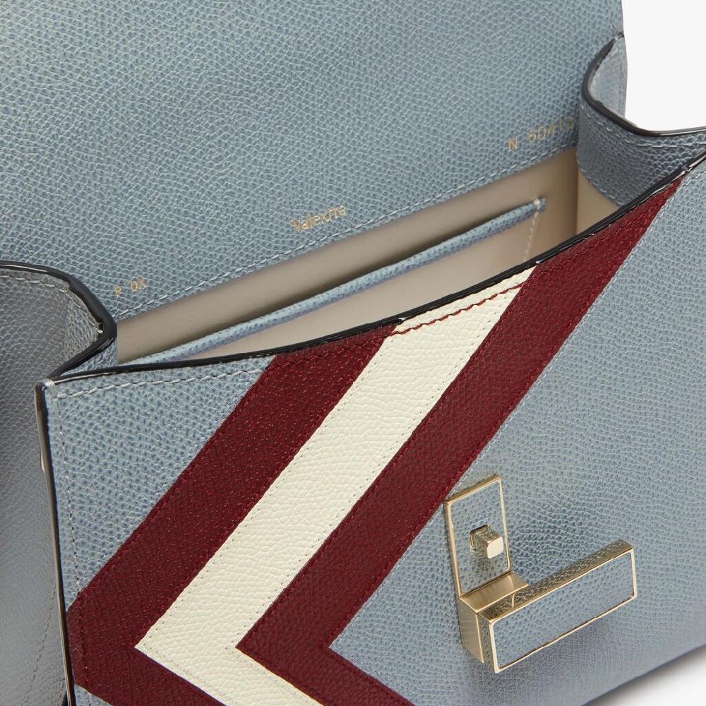 Valextra Borsa Donna Pelle Intarsia Blu E Boreaux | Valextra Iside