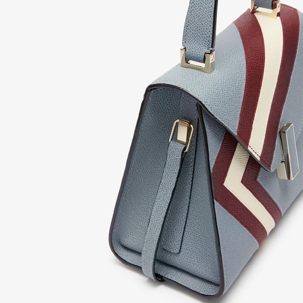 Valextra Borsa Donna Pelle Intarsia Blu E Boreaux | Valextra Iside