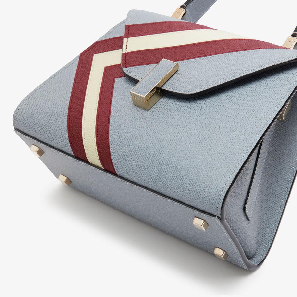 Valextra Borsa Donna Pelle Intarsia Blu E Boreaux | Valextra Iside