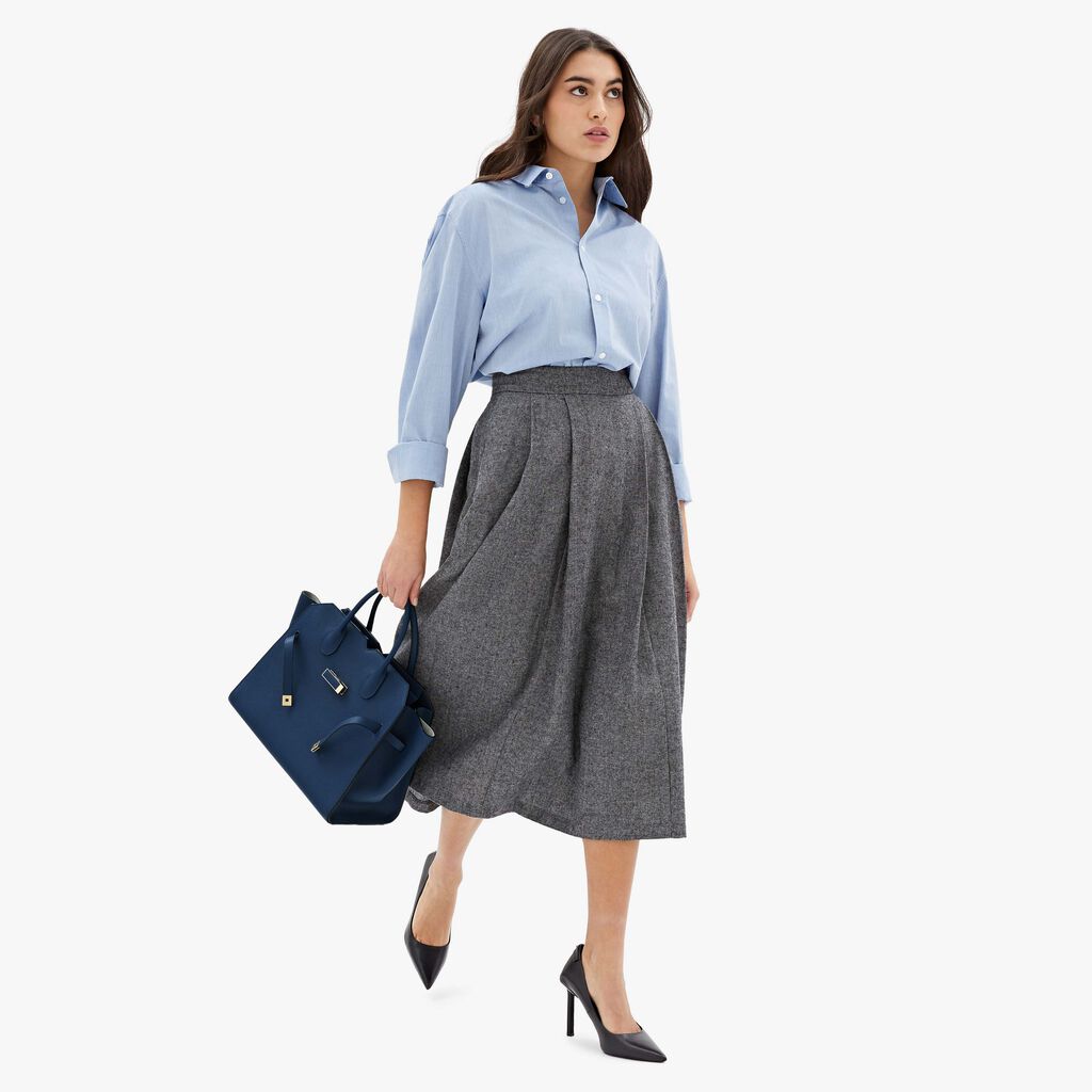 Valextra Borsa Due Manici Da Donna In Pelle Blu Zaffiro | Valextra