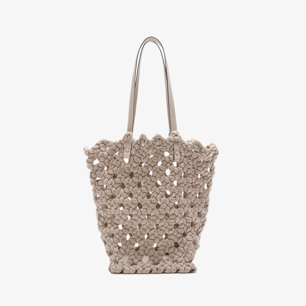 Valextra Borsa due manici da Donna in Tessuto Rosa intrecciato | Valextra